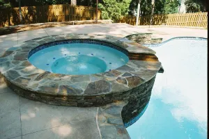 Flagstone Spa with White Plaster Finish